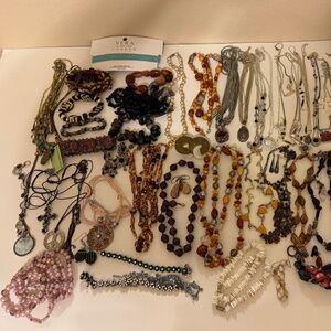 65+ Pieces - Costume Jewelry Lot - Necklaces Bracelets Earrings - Wear or Gift